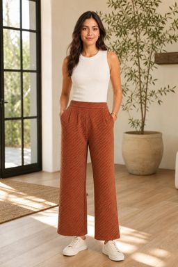 Cider - Brown Striped Detail Pants