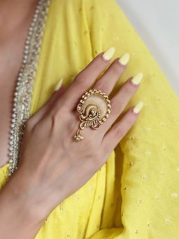 Azai by Nykaa Fashion - Statement Gold Plated Peacock Motif Ring