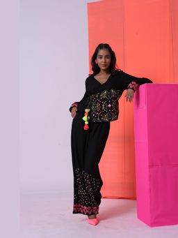 The House of She’s by Divya Gupta - Black Silk & Cologne The Pleated Trouser