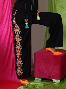 The House of She’s by Divya Gupta - Black More Than This The Broidered Trouser
