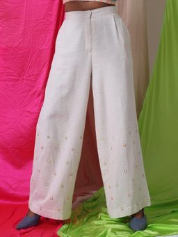 The House of She’s by Divya Gupta - White Yours Truly The Pleated Trouser