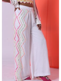The House of She’s by Divya Gupta - White Glo'D Up The Wide-Leg Trouser