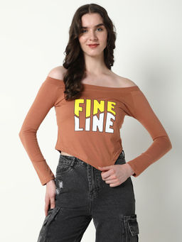 SHOWOFFFF - Women Graphic Brown T-Shirt