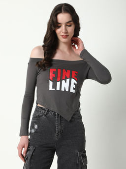 SHOWOFFFF - Women Graphic Grey T-Shirt