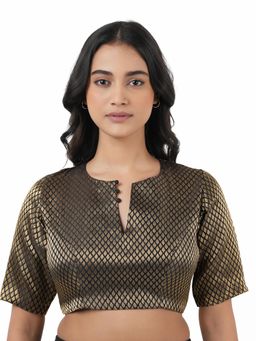 Ritivesh - Women Black Brocade Woven Stitched Blouse