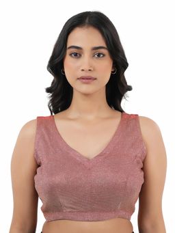 Ritivesh - Women Pink Lycra Embroidered Stitched Blouse
