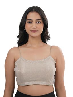 Ritivesh - Women Silver Lycra Embroidered Stitched Blouse