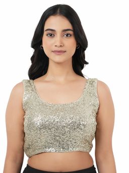 Ritivesh - Women Gold Embellished/Sequined Stitched Blouse