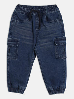 MINI KLUB - Blue Cotton Solid Denim Jeans