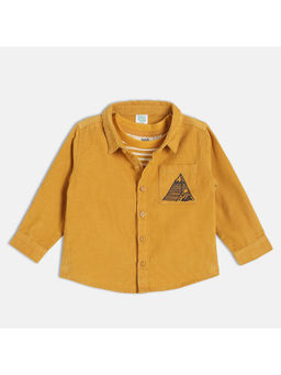 MINI KLUB - Mustard Cotton Full Sleeves Solid Shirt and T-Shirt