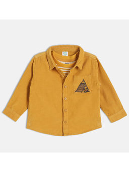 MINI KLUB - Mustard Cotton Full Sleeves Solid Shirt and T-Shirt