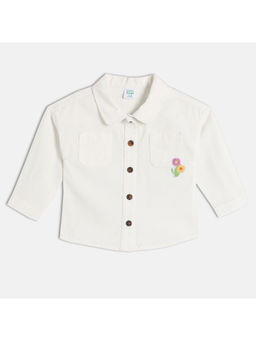 MINI KLUB - Cotton Full Sleeves Floral Embroidered Shirt