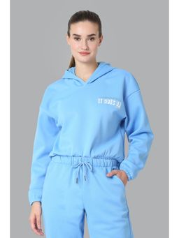 Van Heusen Woman Lingerie and Athleisure - Van Heusen Athleisure Women Long Sleeve & Dropped Shoulder Hoodie - Azure Blue It Goes On
