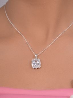 Margento Jewels - 925 Sterling Silver Swarovski Zirconia Unique Women Pendant with Chain