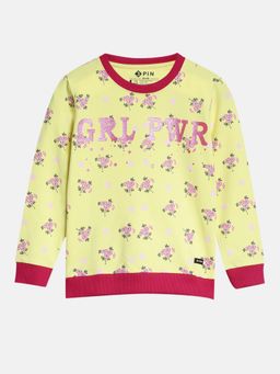 3PIN - Girls Printed Cotton Crew Neck Sweatshirt