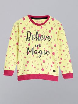 3PIN - Girls Printed Cotton Crew Neck Sweatshirt