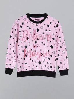 3PIN - Girls Printed Cotton Crew Neck Sweatshirt