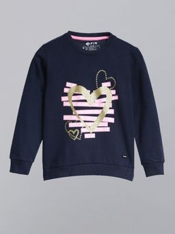 3PIN - Girls Printed Cotton Crew Neck Sweatshirt