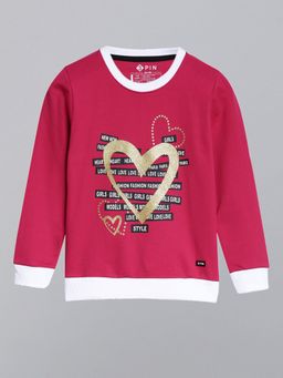 3PIN - Girls Printed Cotton Crew Neck Sweatshirt