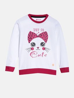 3PIN - Girls Printed Cotton Crew Neck Sweatshirt