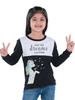 3PIN - Girls Printed Cotton Crew Neck Sweatshirt