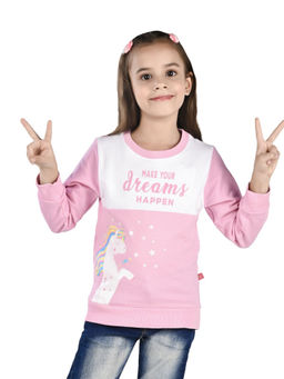 3PIN - Girls Printed Cotton Crew Neck Sweatshirt
