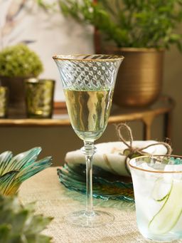 Pure Home + Living - Light Blue Wine Glasses (Pack of 2)