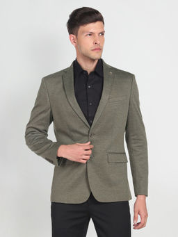 Arrow - Zero Calorie Slim Fit Windowpane Check Knit Blazer