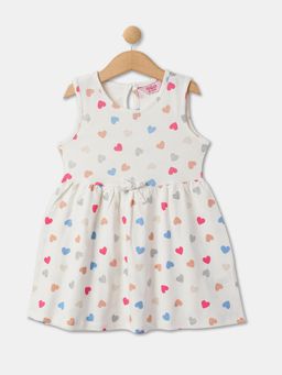 R&B - White and Multi Micro-Geometric Printed Dress