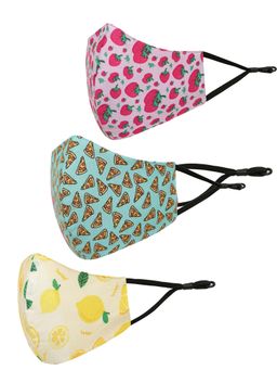 Tossido - Multi-Color Printed Cotton Adjustable Cloth Mask (Pack of 3)