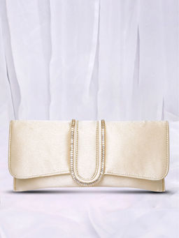 Peora - Cream Coloured Embroidered Clutch Handbag for Stylish Bride