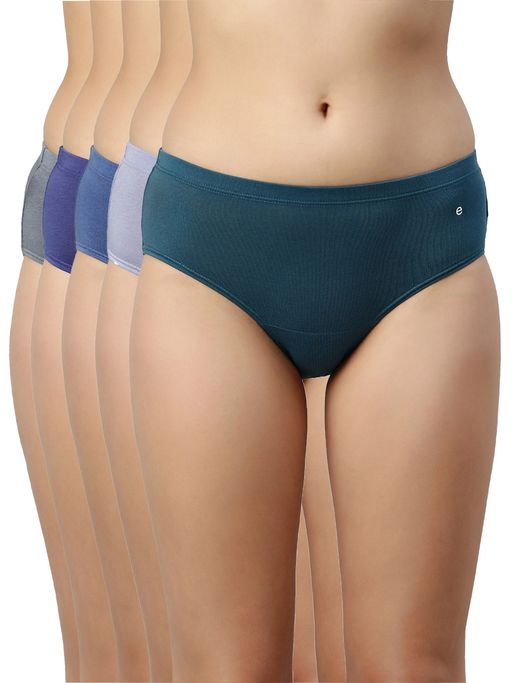Enamor CR17-Stretch Cotton Antimicrobial & Stain Releas Finish Hipster Panty (Pack of 5)