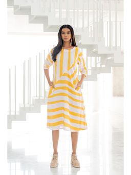 Silai Studio - Pink Lemonade Striped Dress