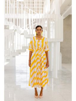 Silai Studio - Lemonberry Draw Stripes Dress