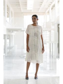 Silai Studio - Vanilla Mesh Dress with Vistas Slip (Set of 2)