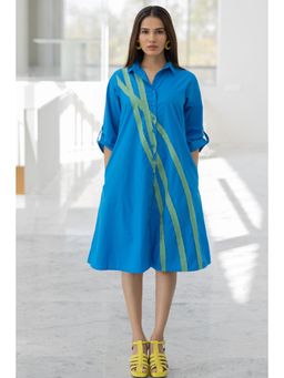 Silai Studio - Blue Seafoam Printed Dress