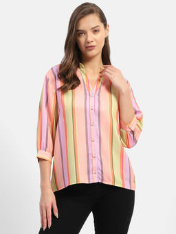 Madame - Striped Orange Regular Shirt