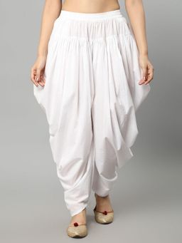 Mera Rang - White Cotton Patiyala Dhoti Pant