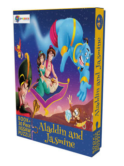 Popcorn Games & Puzzles - Aladdin & Jasmine 30 Piece Jigsaw puzzle with free Reading Book