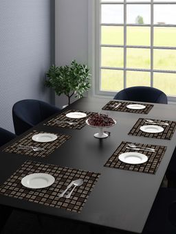 Saral Home - Unique Quality Viscose Dining Table Kitchen Placemats Pack of 6 (34 x 45 Cm Grey)