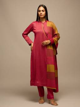 STADO - Pink Embroidered Kurta and Pant with Dupatta