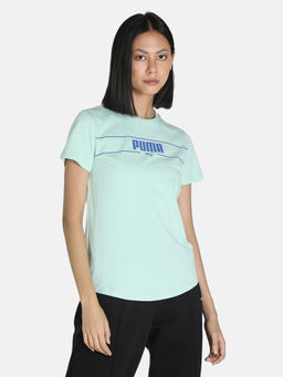 Puma - Small Cat Logo Tee Women Green T-shirt