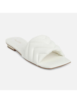 Aldo - Moniq Synthetic White Quilted Flat Sandals