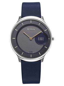 Titan - Blue Round Dial Leather Strap Watch For Men- 1843SL03 (M)