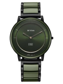 Titan - Green Round Dial Stainless Steel Strap Watch For Men- 1878KD05 (M)