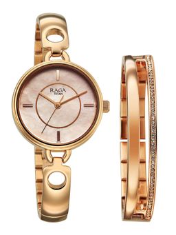Titan - Rose Gold Round Dial Brass Strap Watch For Women- 2774WM01F (M)
