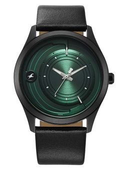 Fastrack - Green Round Dial Leather Strap Watch For Men- 3317NL03 (M)