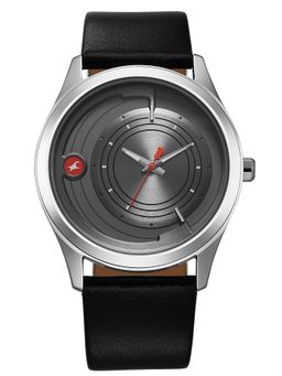 Fastrack - Grey Round Dial Leather Strap Watch For Men- 3317SL02 (M)
