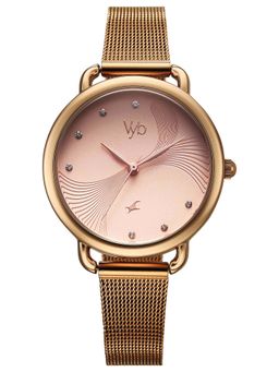 Fastrack - Vyb 6.0 Classique Quartz Rose Gold Round Dial Women's Watch- FV60091WM01 (M)