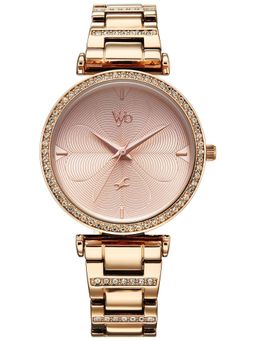 Fastrack - Vyb 6.0 Diva Quartz Rose Gold Round Dial Women's Watch- FV60092WM01 (M)
